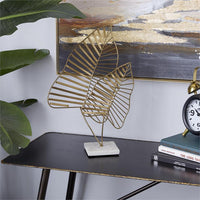 Design Shop  Gold Metal Leaf Sculpture