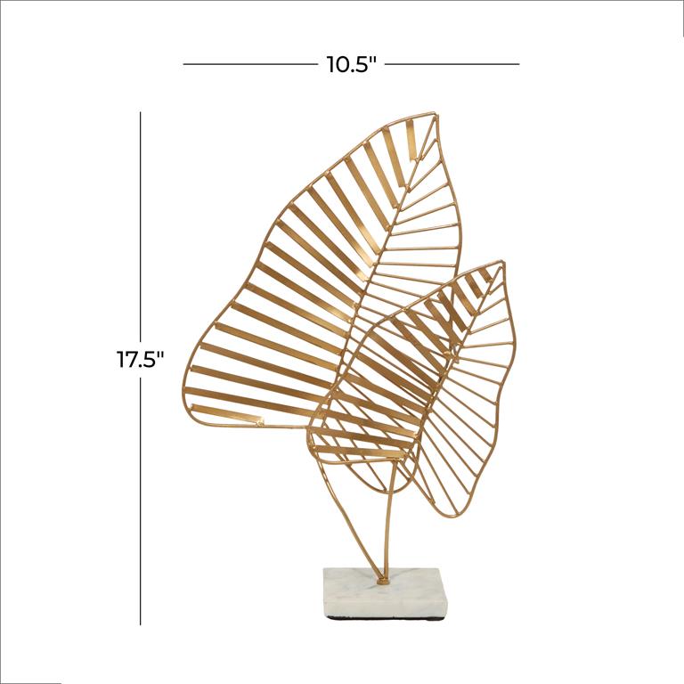 Design Shop  Gold Metal Leaf Sculpture