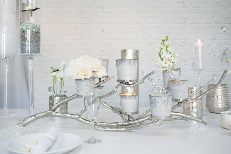 Design Shop Silver Wildwood Branch, 40.5" X 13.5"