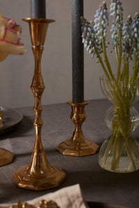 Design Shop Gold Antique Candlestick, 3.25" X 3.5", Set of 2.