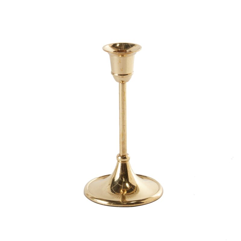Design Shop Gold Antique Candlestick, 3.25" X 6", Set of 2.