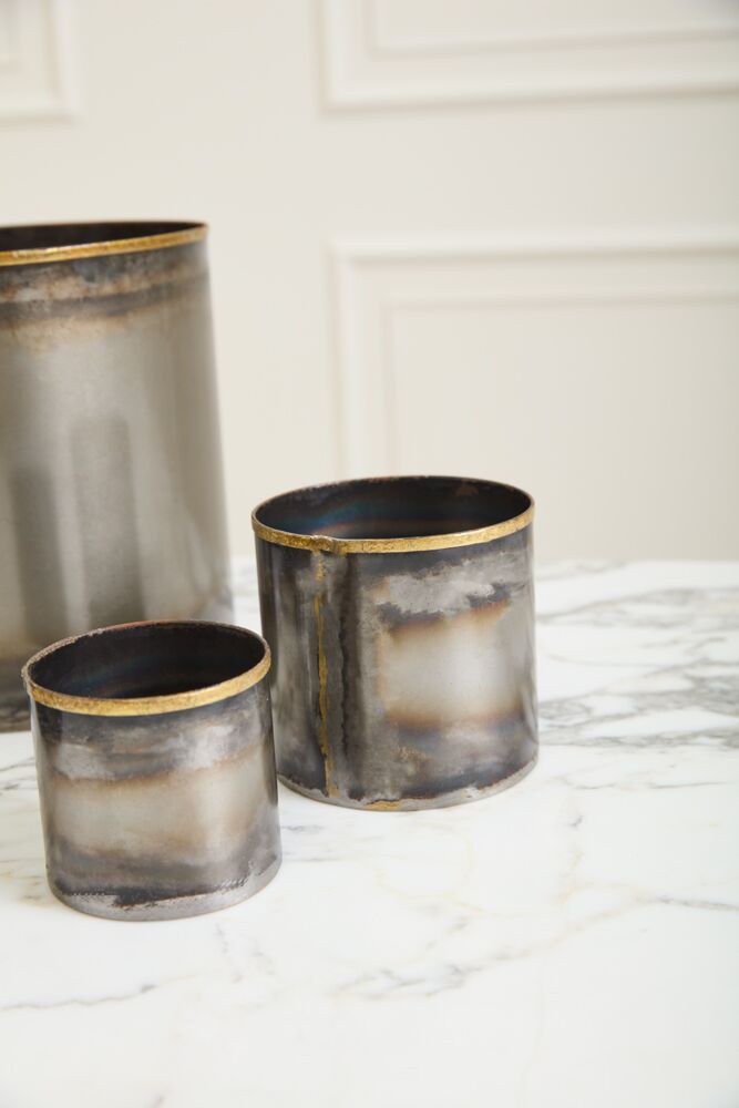 Design Shop Black Norman Collection Pot, 4.25" X 4".