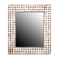 Design Shop Hampton Rectangle Coconut Shell Mirror, 26"H, White Patina