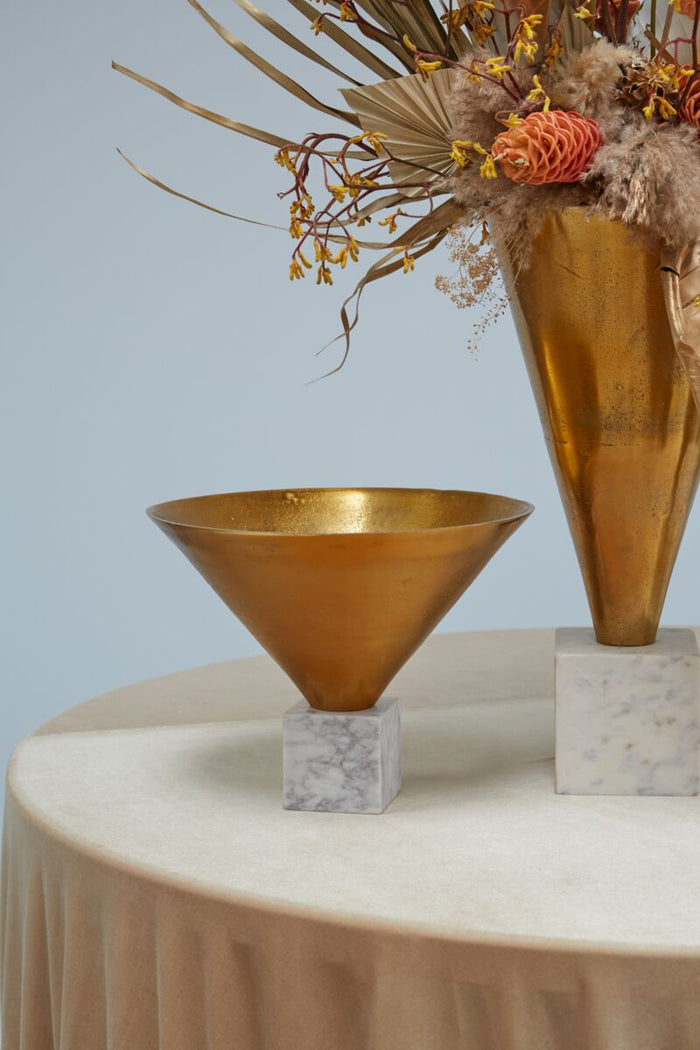 Design Shop Gold Empress Vase Bowl, 16" X 12.5".