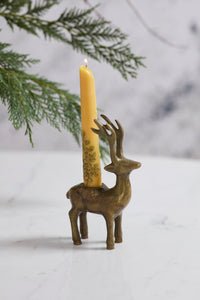 Design Shop Winter Deer Candleholder 4"x 2"x 6.5", Set of 2