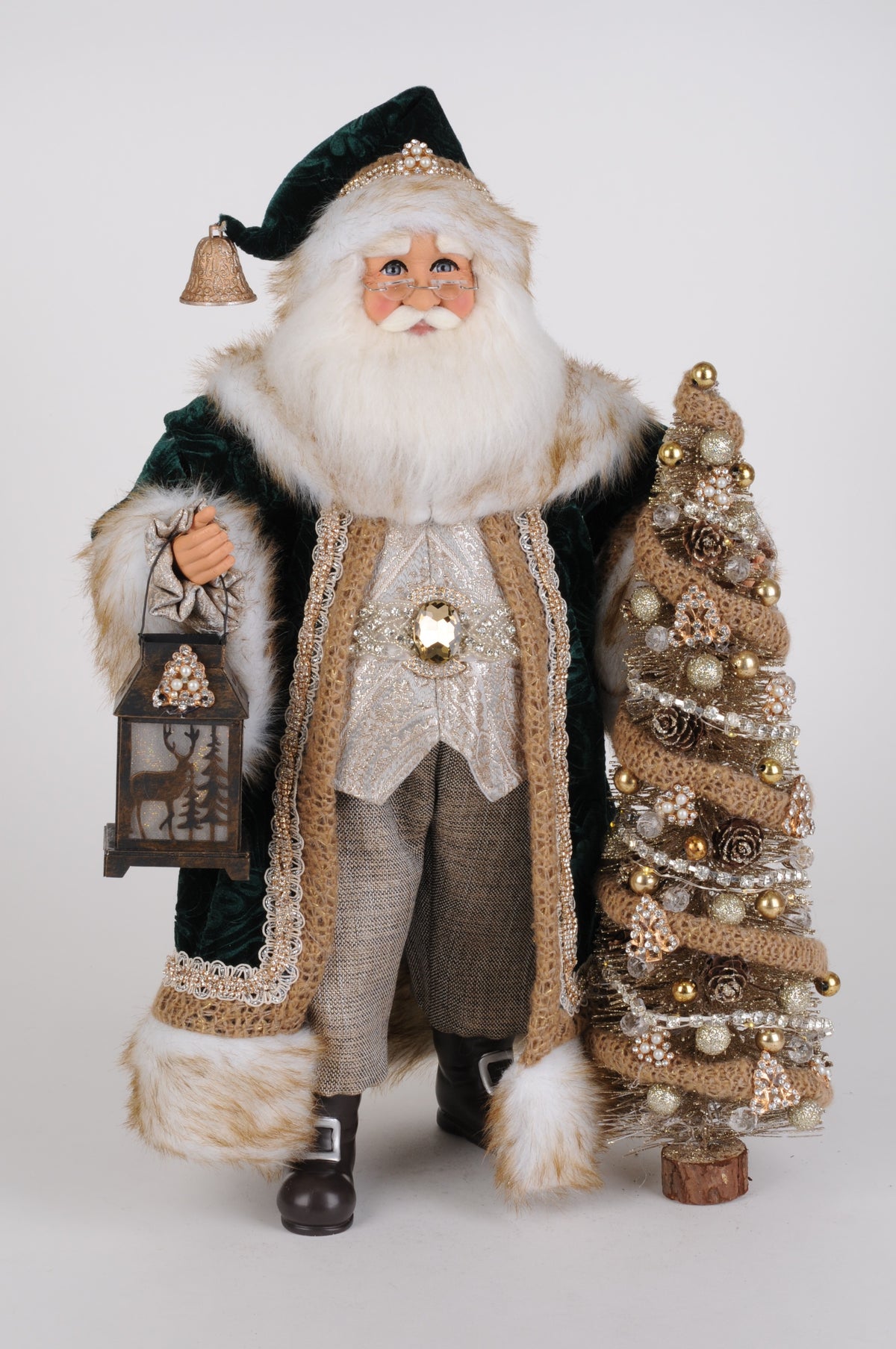 Karen Didion Lighted Emerald Woods Santa