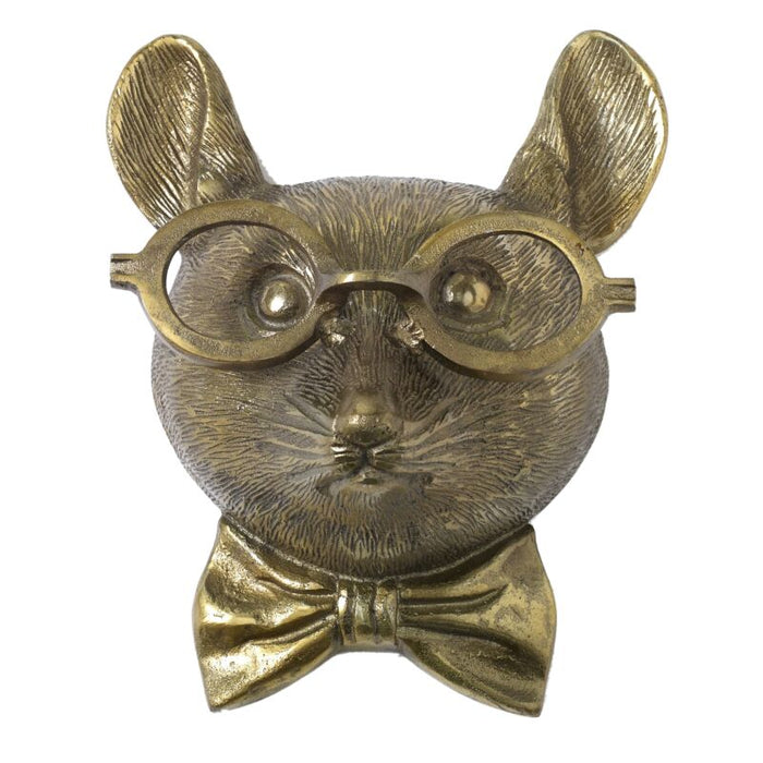 Design Shop Antique-Gold E+E Emerson Wall Mount Louie, 8.25" X 10.5". Bowtied Mouse.