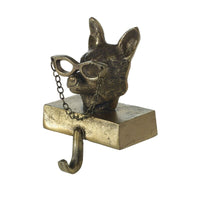 Design Shop Antique-Gold E+E Stocking Holder Eloise, 4.75" X 7.75". Spectacled Fox.