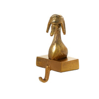 Design Shop Antique-Gold E+E Stocking Holder Charlie, 4.75" X 8". Aviator Goose.