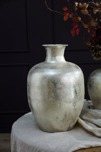 Design Shop Silver Silvery Sky Vase, 12.75" X 19"