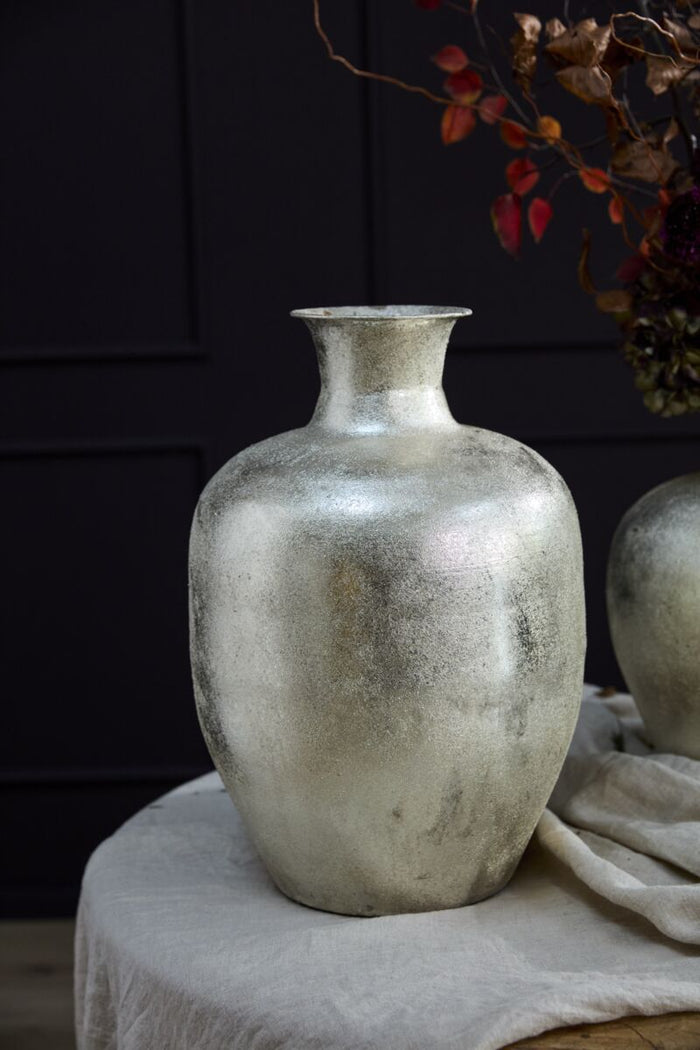 Design Shop Silver Silvery Sky Vase, 12.75" X 19"