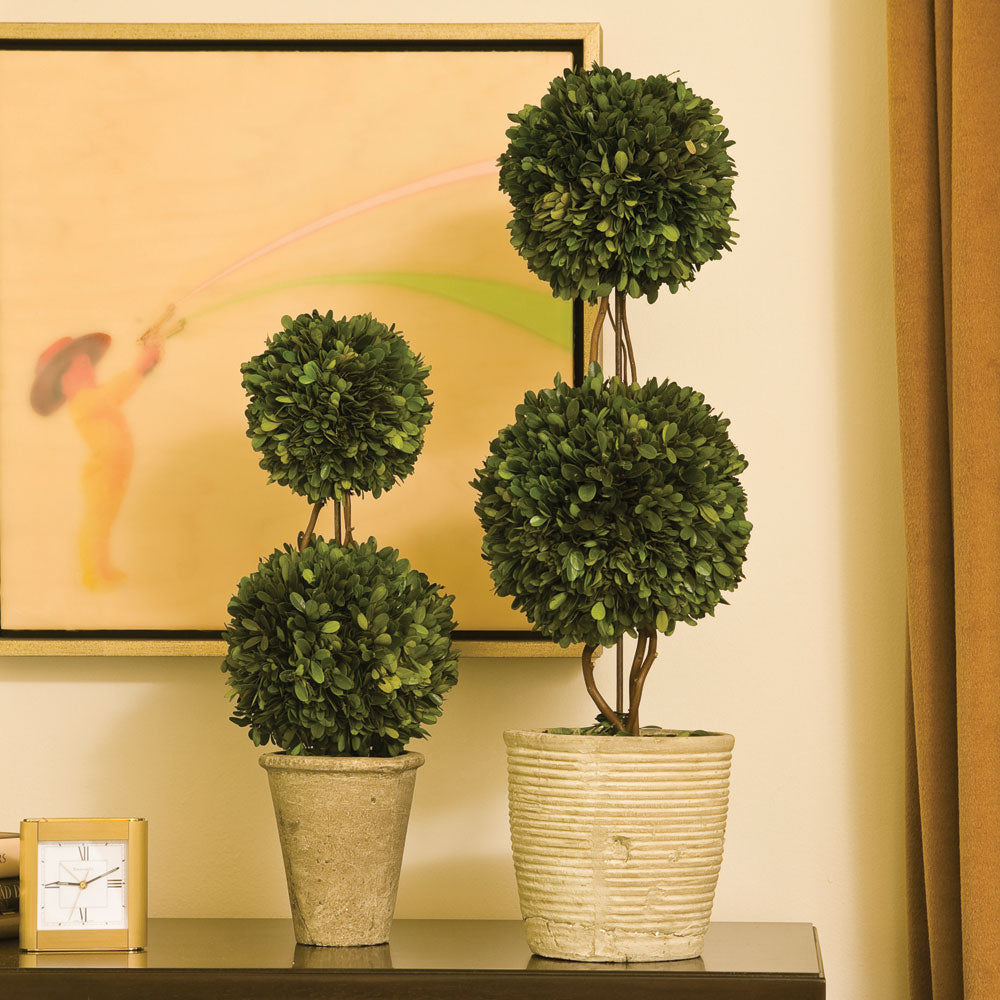 Design Shop Boxwood Double Sphere Topiary 28"