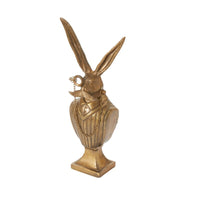 Design Shop Antique-Gold E+E Bust Collection Eric, 6.75" X 17.75". Mustached Hare.