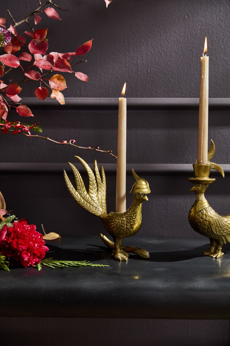 Design Shop E+E Pheasant Candlestick Avery 8.25"x 4.25"x 8.25"