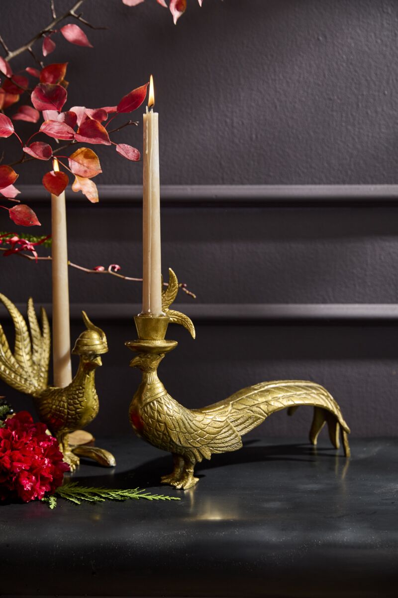 Design Shop E+E Pheasant Candlestick Emerson 13"x 4.75"x 10"