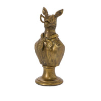 Design Shop Antique-Gold E+E Margie Bust Margie, 6" X 15.75". Scarf-adorned Doe.