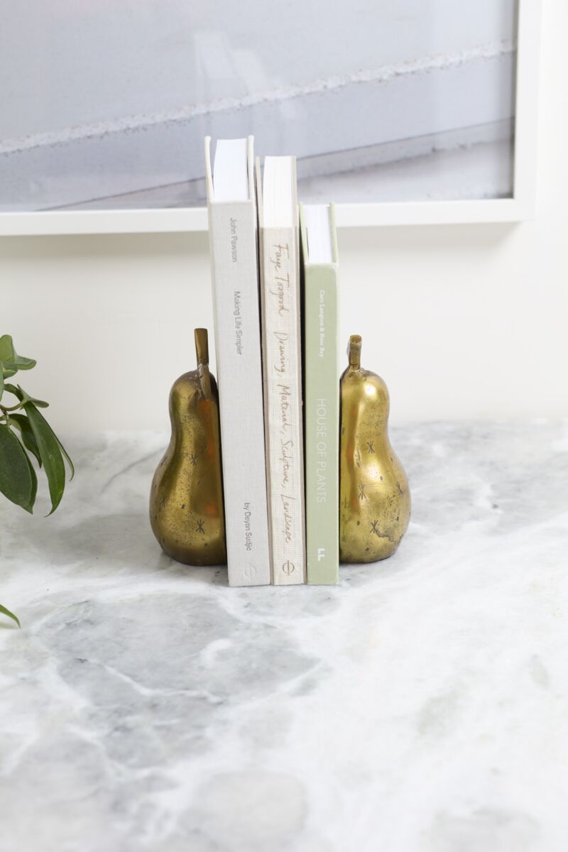 Design Shop Golden Pear Bookend Set of 2 - 5"x 4.75"x 7.5"
