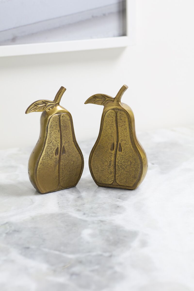 Design Shop Golden Pear Bookend Set of 2 - 5"x 4.75"x 7.5"