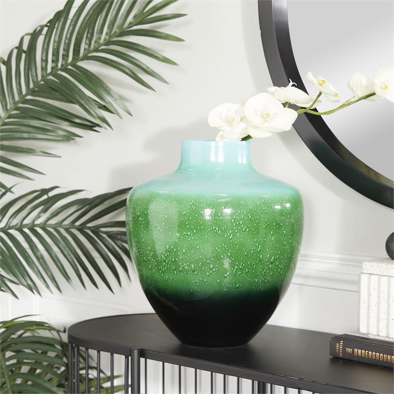 Design Shop  Green Glass Handmade Vase