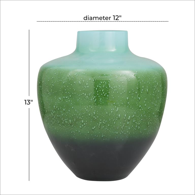 Design Shop  Green Glass Handmade Vase