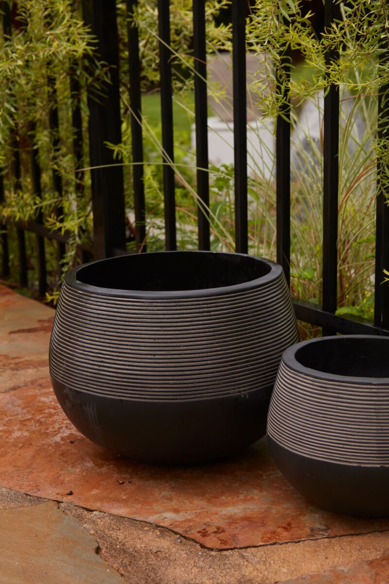 Design Shop Black Revolution Planter, 13.75" X 10.25".