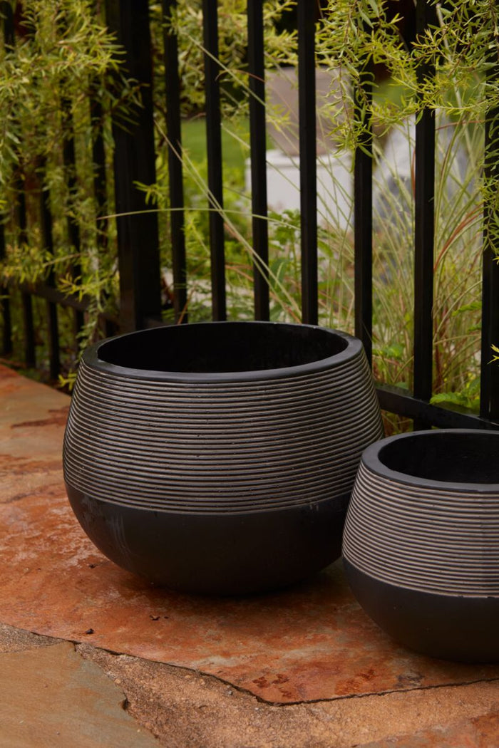 Design Shop Black Revolution Planter, 13.75" X 10.25".