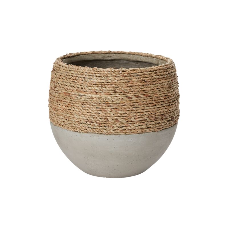 Design Shop Tan Reed Collection Pot, 9.5