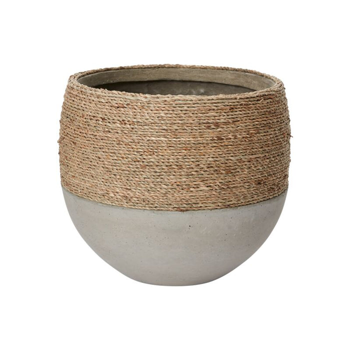 Design Shop Tan Reed Collection Pot, 12" X 11.5"