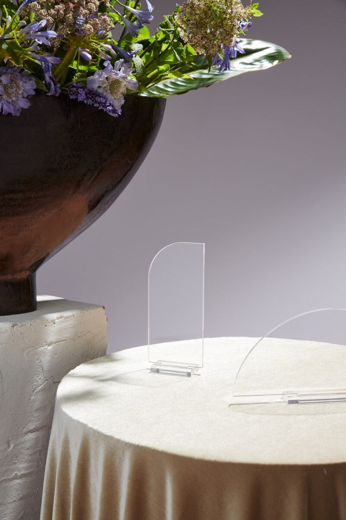 Design Shop Clear Nouvelle Tabletop Sign, 2.75" X 6.75", Set of 2.