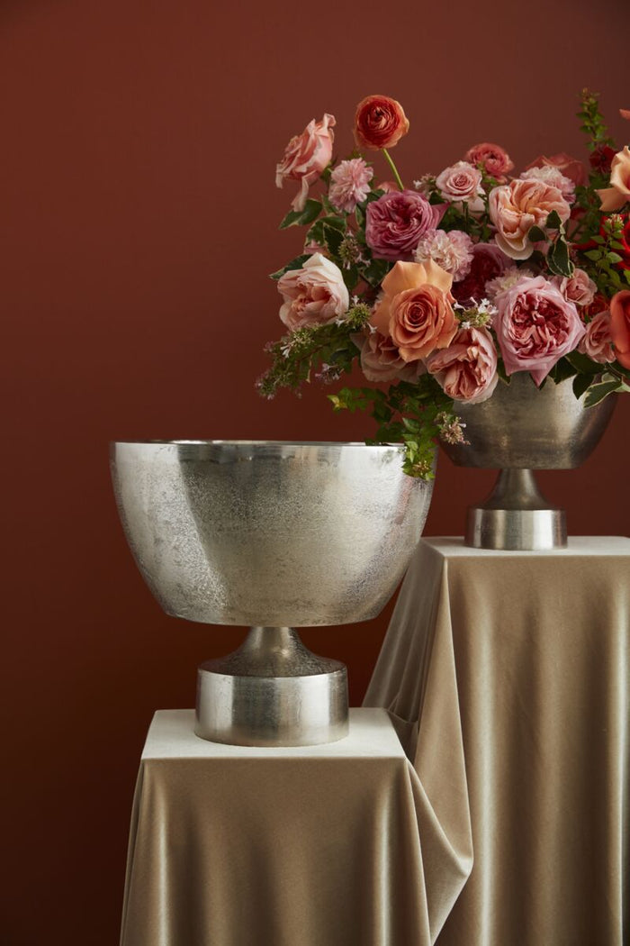 Design Shop Silver Moreland Compote, 15.75" X 13.75".