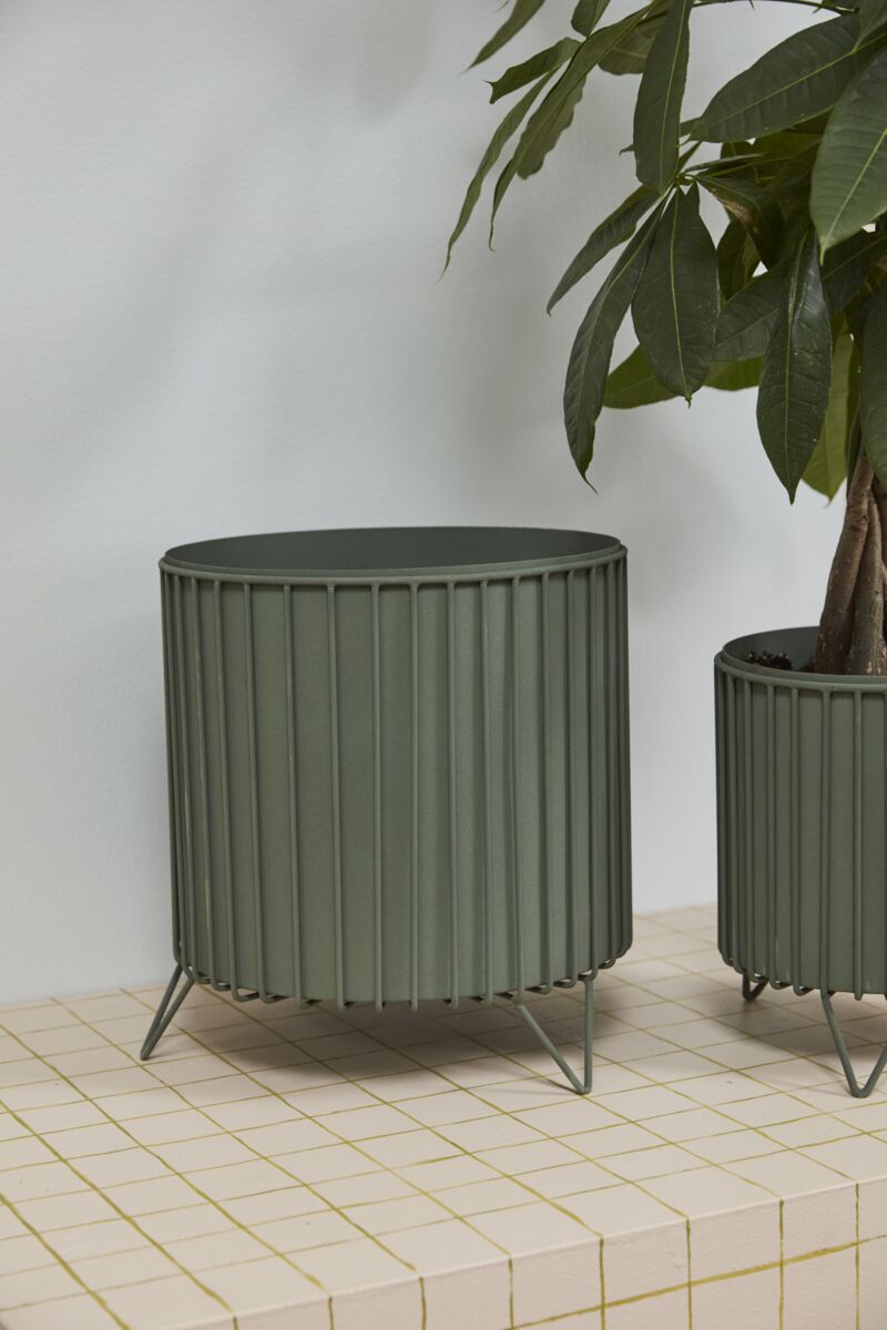 Design Shop Green Corum Planter, 12.5" X 13.5"