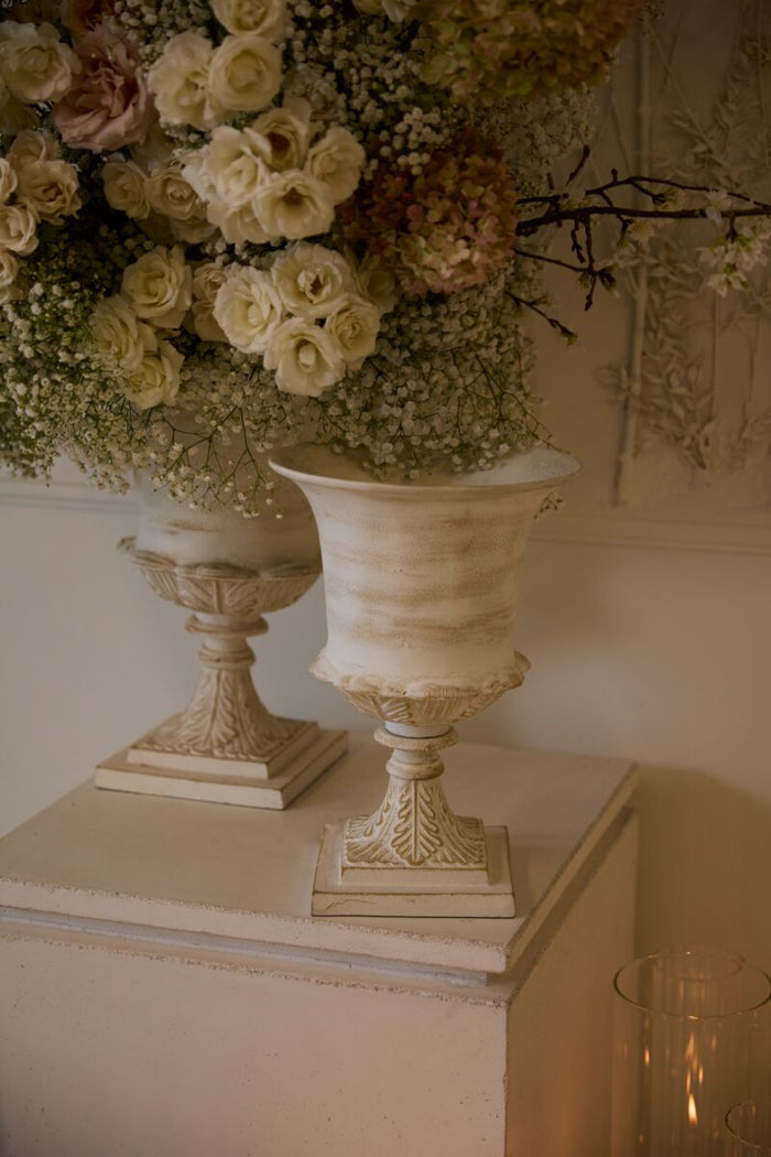 Design Shop White Chapel Urn, 10"x 14.5"