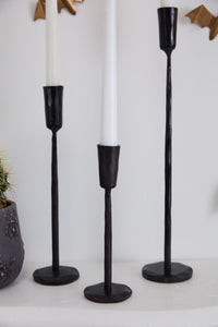 Design Shop Black Davina Collection Candlestick, 2.5" X 8".