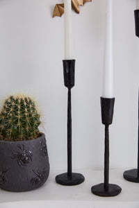 Design Shop Black Davina Collection Candlestick, 2.5" X 11.25".