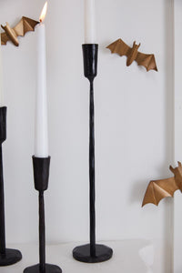 Design Shop Black Davina Collection Candlestick, 3" X 15.75".