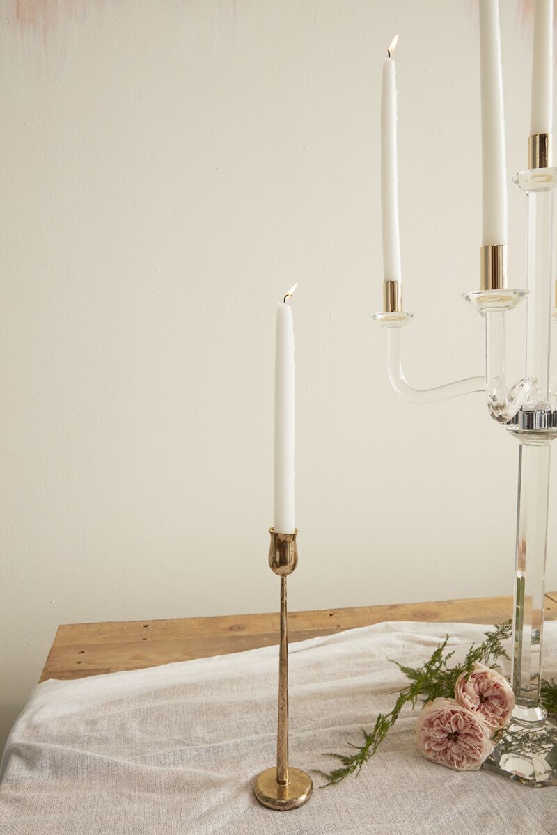 Design Shop Gold Auric Candlestick, 2.5" X 11.5".