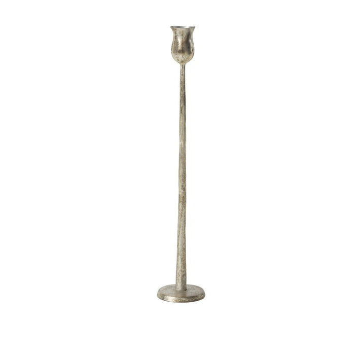 Silver candle holder on a white background
