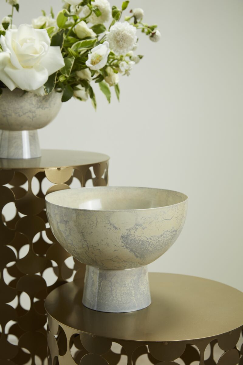 Design Shop Off-White Isabella Compote, 8.5" X 6.5", Set of 2.