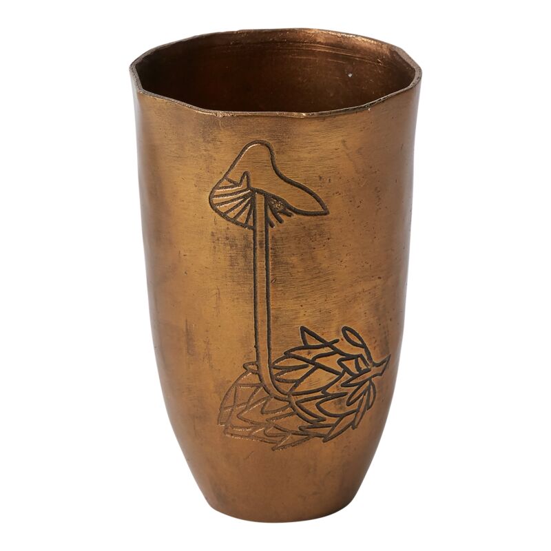 Design Shop Bronze Portabello Collection Vase, 3.25" X 5.25".