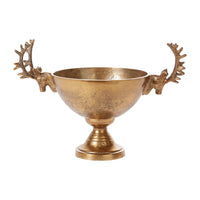 Design Shop Antique-Gold Golden Buck Bowl, 16" X 11".