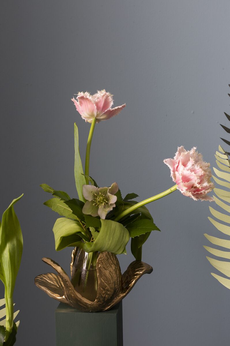 Design Shop Gold Budding Flower Sculpture, 8.5" X 4.75".