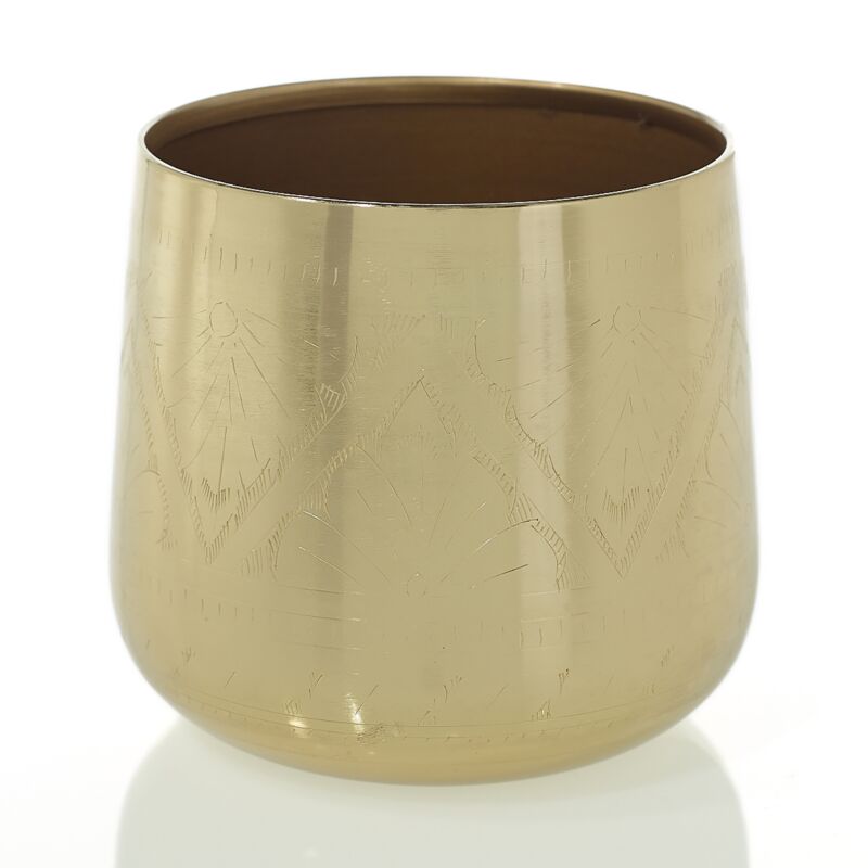 Design Shop Gold Tulum Pot and Bowl Pot, 6" X 6"
