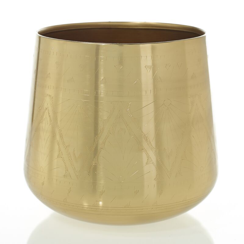 Design Shop Gold Tulum Pot and Bowl Pot, 9.25" X 8.5"