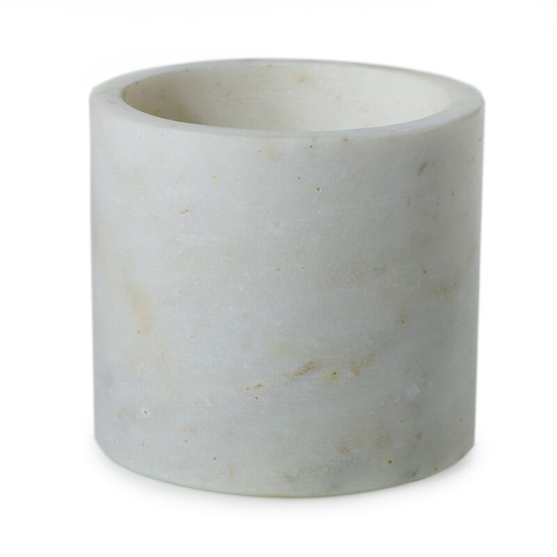 Design Shop White Marble Pots Pot, 4.75" X 4.5".
