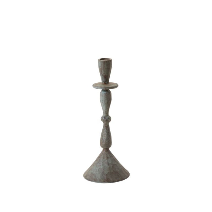 Design Shop Grey Bristol Candlestick, 4" X 10.25", Set of 2.