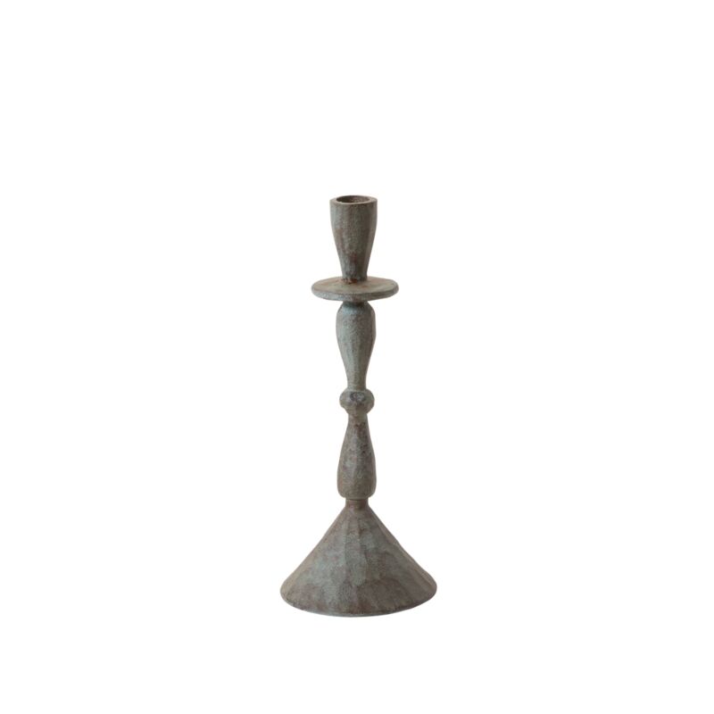 Design Shop Grey Bristol Candlestick, 4" X 10.25", Set of 2.