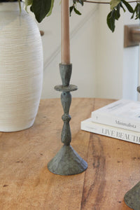 Design Shop Grey Bristol Candlestick, 4" X 10.25", Set of 2.
