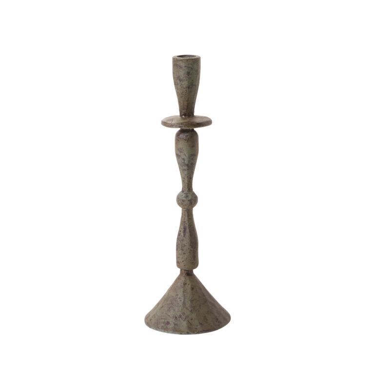 Design Shop Grey Bristol Candlestick, 4" X 12.25", Set of 2.