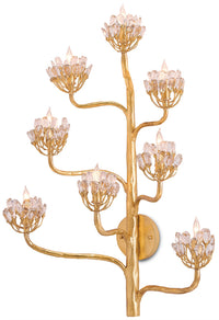Currey and Company - 5000-0058 - Eight Light Wall Sconce - Agave Americana - Clear/Dark Contemporary Gold Leaf