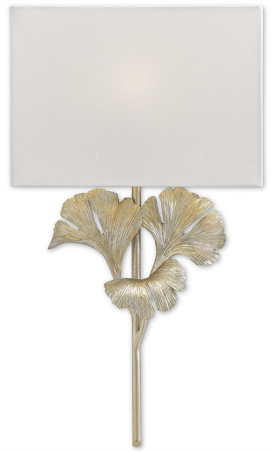 Currey and Company - 5900-0009 - One Light Wall Sconce - Gingko Collection - Distressed Silver Leaf